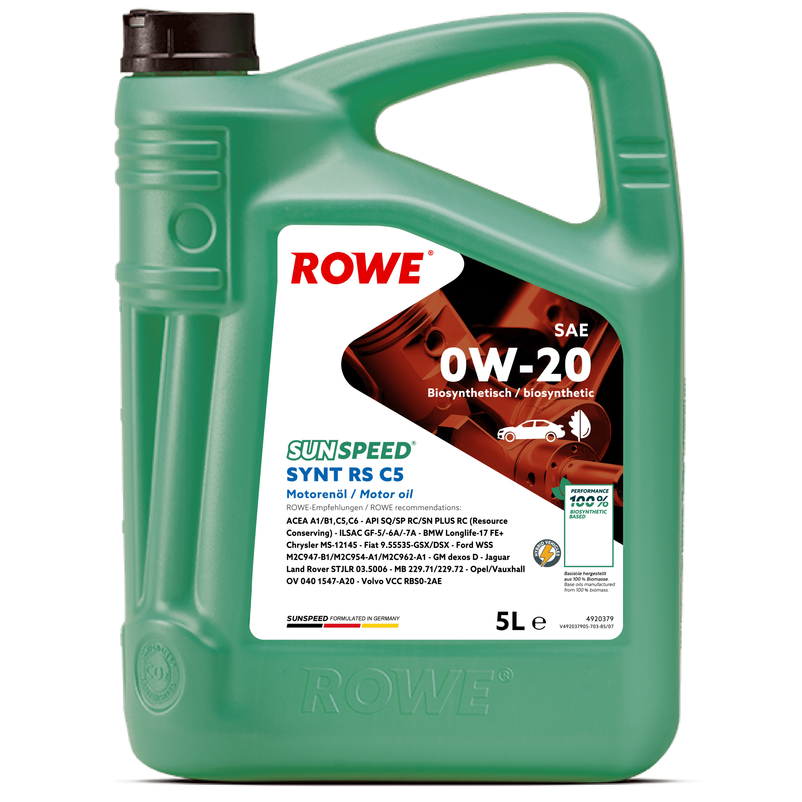 SUNSPEED SYNT RS C5 SAE 0W-20 image 3 5L