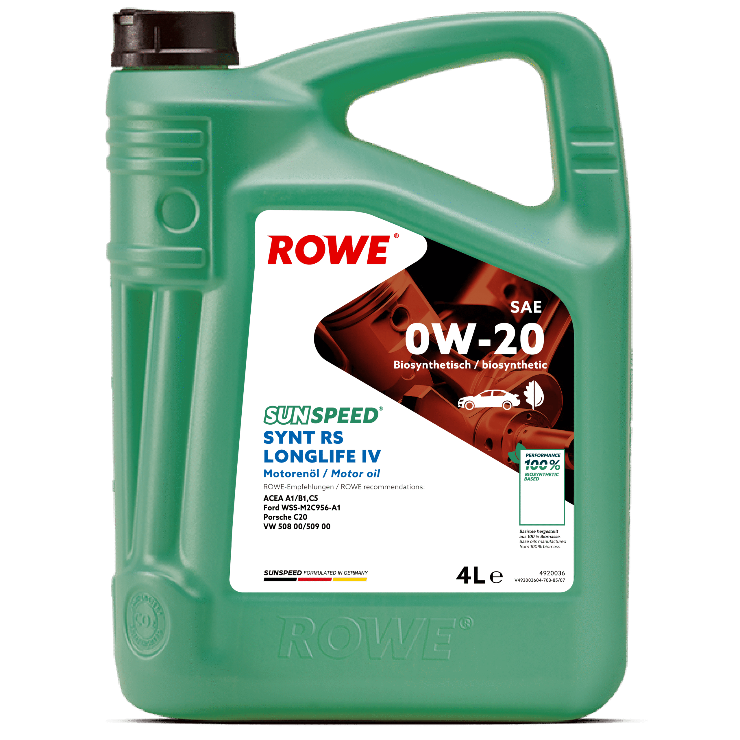 SUNSPEED SYNT RS LONGLIFE IV SAE 0W-20